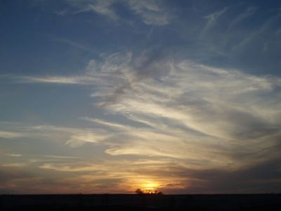 Sunset after the prairie burn