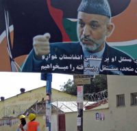 Campaign poster for Afghanistan President Hamid Karzai