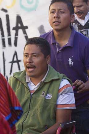 Triqui men joined the women and children in the march.