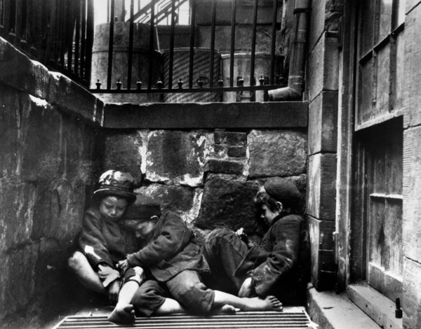 Children sleeping in Mulberry Street (1890) by Jacob Riis
