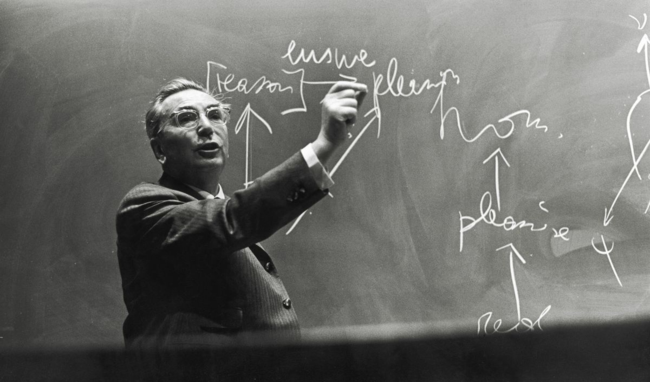 Frankl giving a lecture in the United States in 1967.