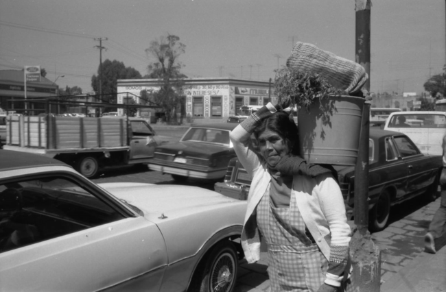 Esperanza peddling in San Luis Potosi, 1988