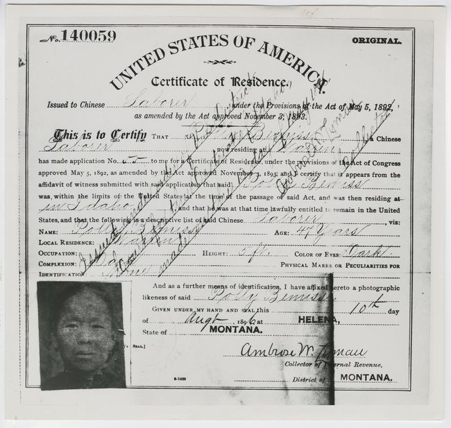 Bemis Certificate of Residence