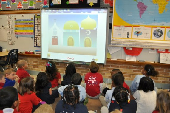 First-graders at a Wichita elementary school learn about three world religions.