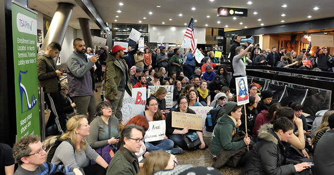 SeaTac Airport protest against immigration ban