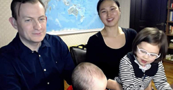 Robert Kelly Jung-a Kim and their children