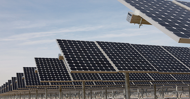 These solar panels, installed at Exelon City Solar in Chicago, were manufactured by SunPower, an American company that does most of its manufacturing outside the US.