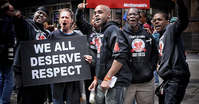 Brooklyn fast-food workers rally for respect, April 15, 2015