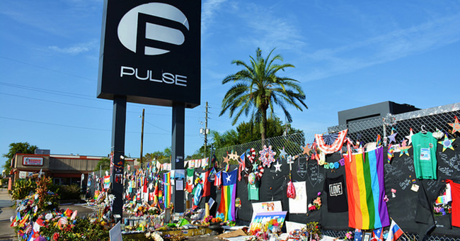 Memorials left at the Pulse nightclub in Orlando, Florida