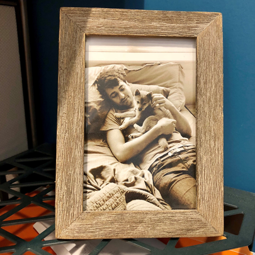 Daniel Barks' husband with puppy Kafka