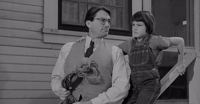 Gregory Peck and Mary Badham in To Kill a Mockingbird Gregory Peck and Mary Badham in To Kill a Mockingbird