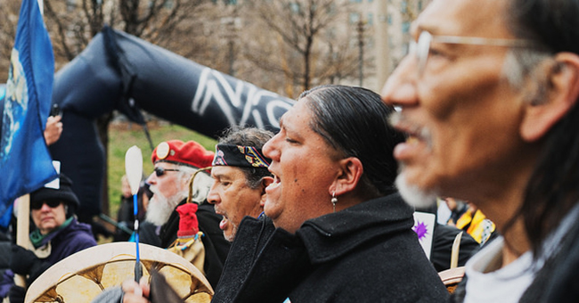 Nathan Phillips at the 2017 Indigenous Peoples March