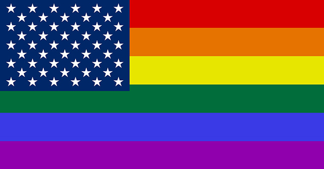 Rainbow American flag