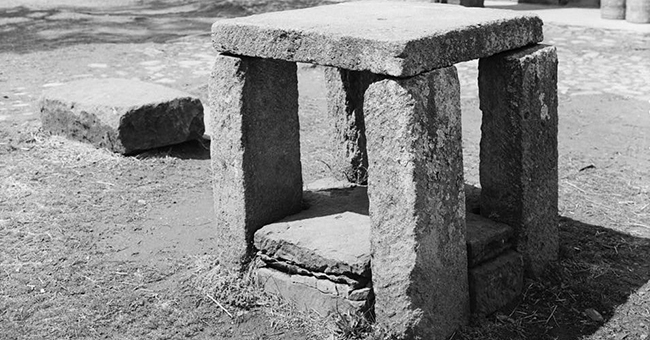 Slave auction block at Green Hill Plantation, Pannill family plantation, Long Island vicinity, Campbell County, Virginia.tion block