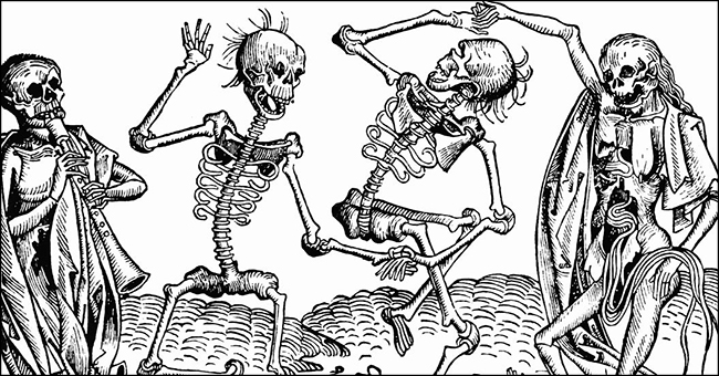 “The Dance of Death” (1493) by Michael Wolgemut, from the Nuremberg Chronicle of Hartmann Schedel.