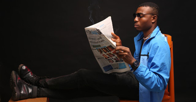 Reading the newspaper