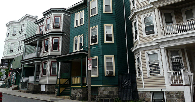 Triple-decker homes in Boston