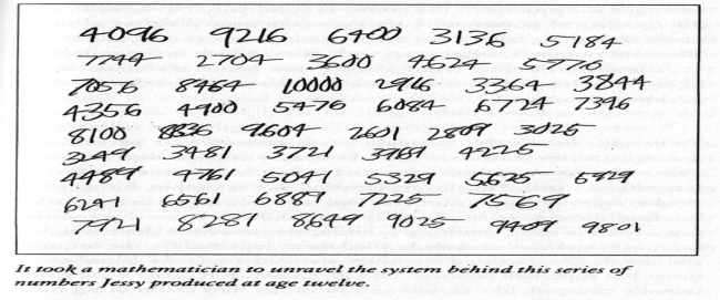 Jessy's grid of 50 numbers