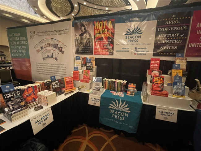 Beacon Press display at OAH 2022