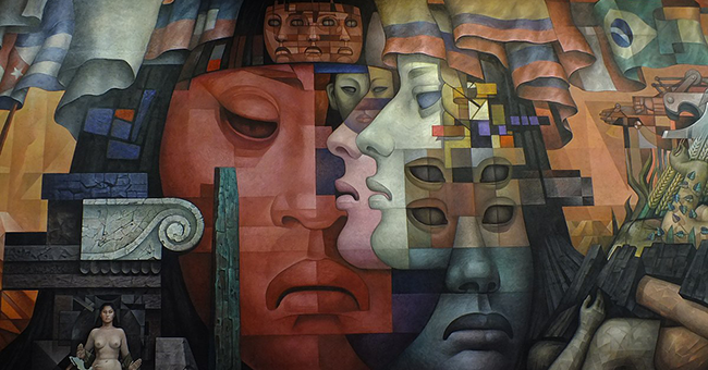 Presencia de América Latina mural by Jorge González Camarena, 1964-1965, Casa del Arte (Pinacoteca) de la Universidad de Concepción