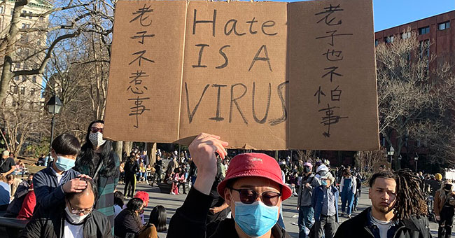 From Asians for Abolition, WSP Vigil for Asian Americans, Berkeley, CA, 20 March 2021