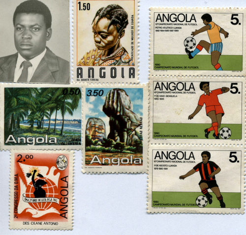 S- Tchau! So long! Farewell gift from Luena. never knew man's name. Gave his pic  stamps and hand grip of AK-47 copy