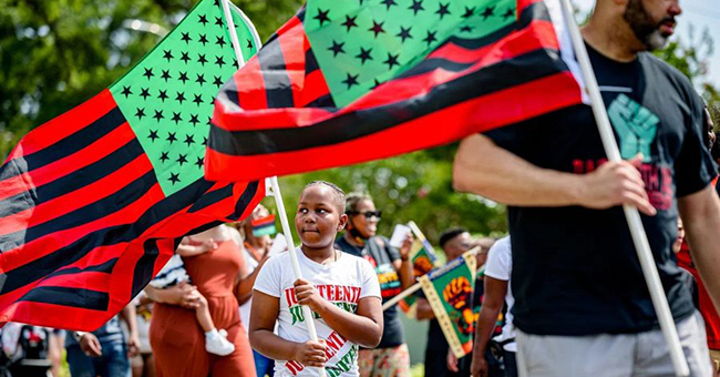 Juneteenth celebration and march through Uptown Greenville, North Carolina.