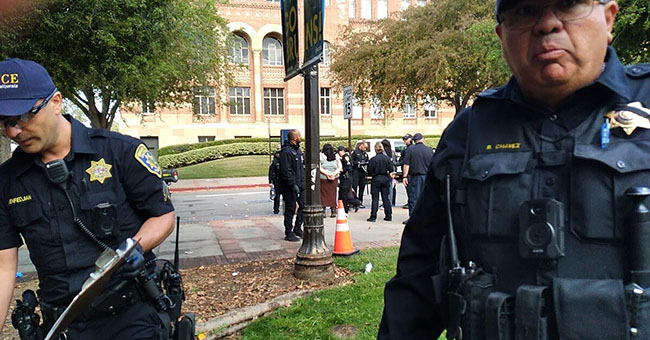 LAPD arresting student protestors the day after they raided the student encampment, UCLA, 2 May 2024