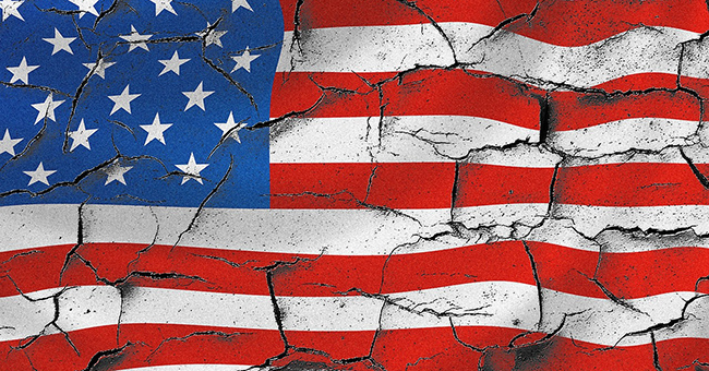 Cracked USA flag