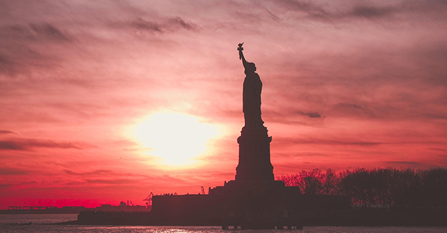 Sunset with Statue of Liberty_Sandeep Maurya